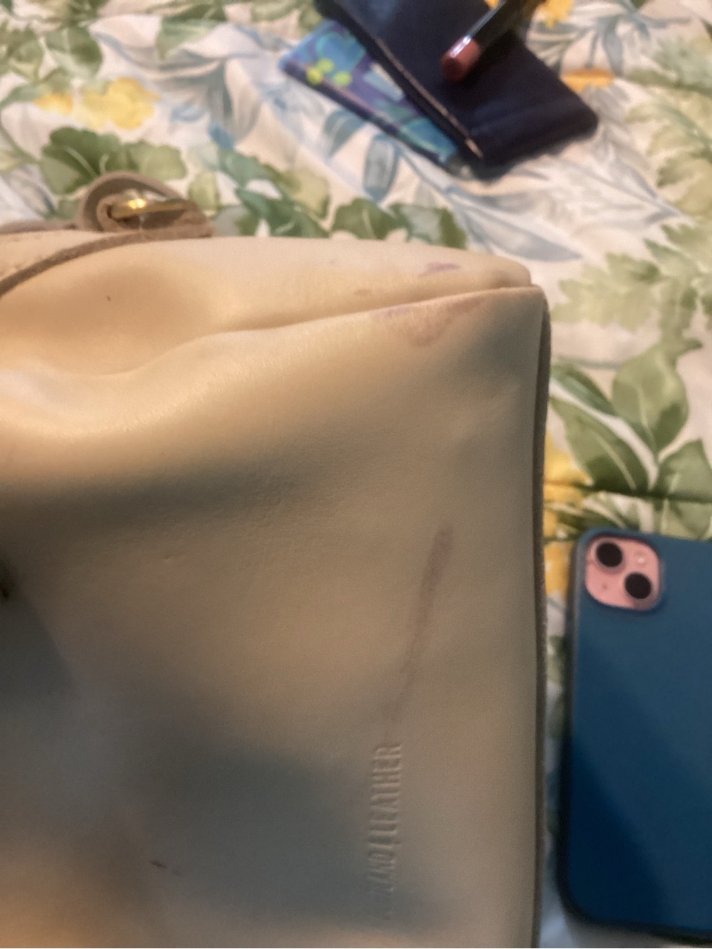 Portland Leather Cream Mini Bowler Satchel Crossbody Bag - Picture 4 of 9